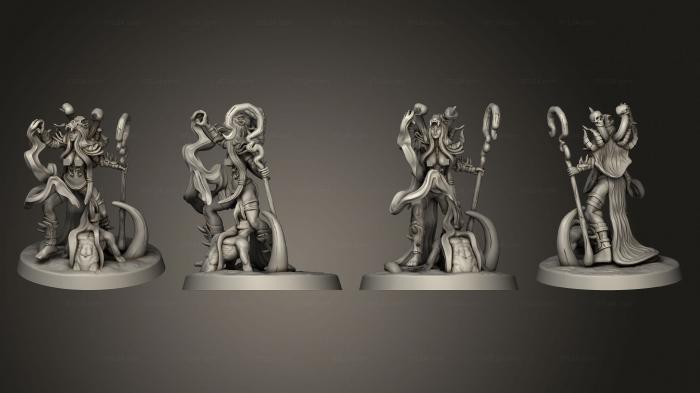 Figurines heroes, monsters and demons (Saphara Half Orc Necromancer Base, STKM_7411) 3D models for cnc