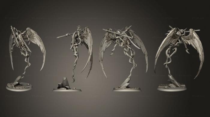 Статуэтки герои, монстры и демоны (Сарфирион, Ангел правосудия, STKM_7413) 3D модель для ЧПУ станка