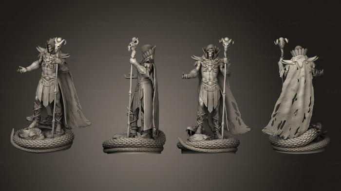 Статуэтки герои, монстры и демоны (Король скелетов 002, STKM_7431) 3D модель для ЧПУ станка