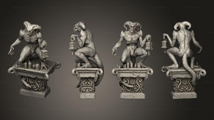 Статуэтки герои, монстры и демоны (Декорации Статуи Демона, STKM_7432) 3D модель для ЧПУ станка