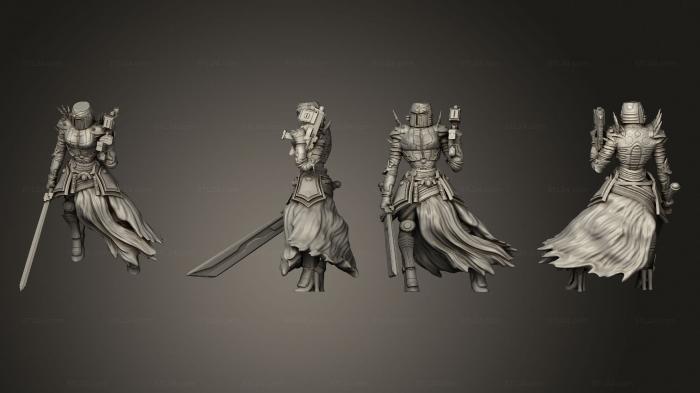 Статуэтки герои, монстры и демоны (НАУЧНО-фантастическая миниатюрная женщина-солдат, STKM_7435) 3D модель для ЧПУ станка