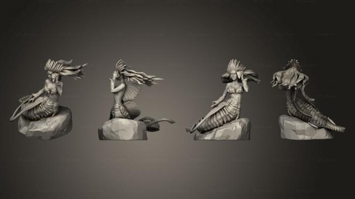 Figurines heroes, monsters and demons (Seahorse Mermaid Outside, STKM_7453) 3D models for cnc