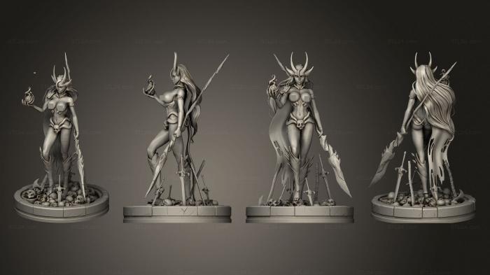 Статуэтки герои, монстры и демоны (Обнаженная Себитти, STKM_7458) 3D модель для ЧПУ станка