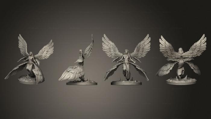 Статуэтки герои, монстры и демоны (Ангел - Серафим, STKM_7471) 3D модель для ЧПУ станка
