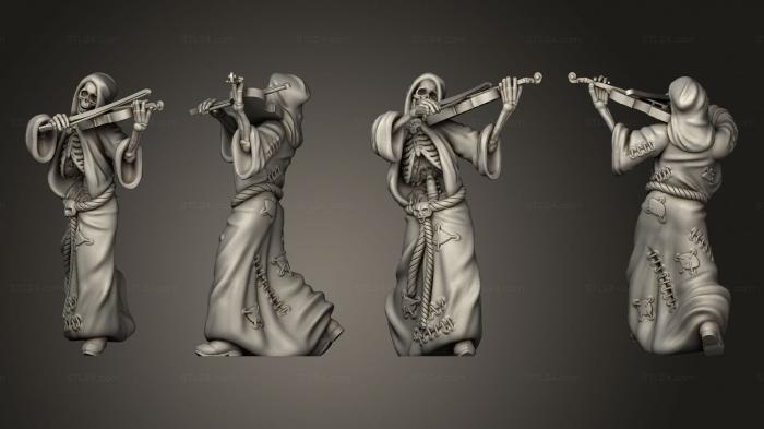 Figurines heroes, monsters and demons (Skeleton Musician Violin, STKM_7538) 3D models for cnc