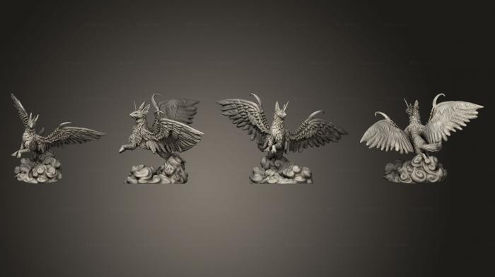 Статуэтки герои, монстры и демоны (Летающий Небесный Пес, STKM_7547) 3D модель для ЧПУ станка
