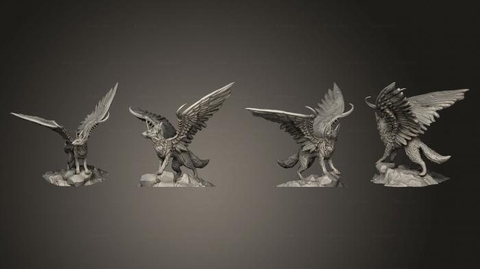 Статуэтки герои, монстры и демоны (Небесный Пес, STKM_7549) 3D модель для ЧПУ станка