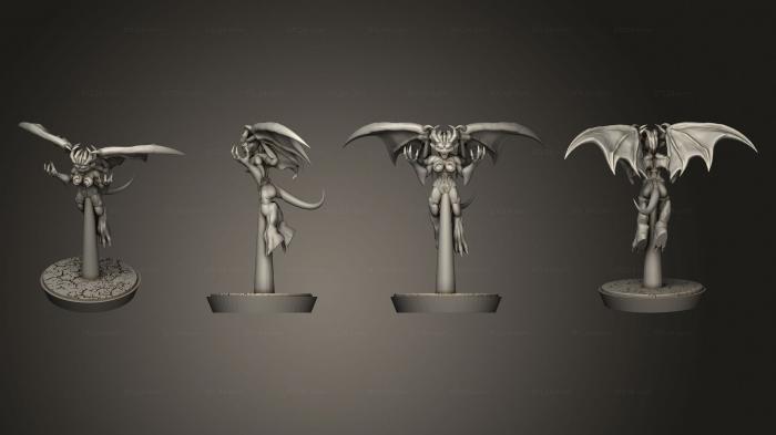 Статуэтки герои, монстры и демоны (Змеекрылые Демоны 1, STKM_7581) 3D модель для ЧПУ станка