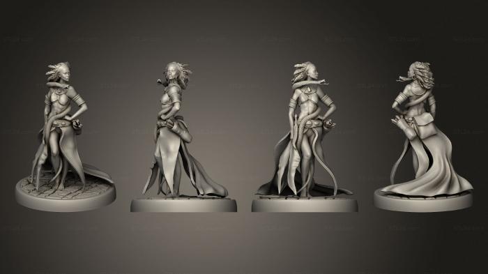 Статуэтки герои, монстры и демоны (Змея - Ведьма Пугающая, STKM_7586) 3D модель для ЧПУ станка