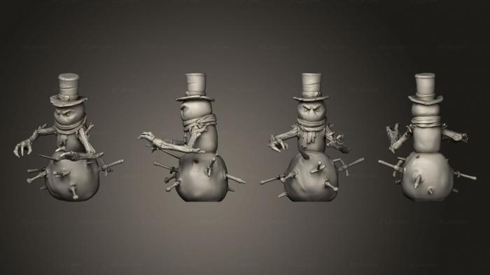 Figurines heroes, monsters and demons (Snowman 3 Variations, STKM_7599) 3D models for cnc