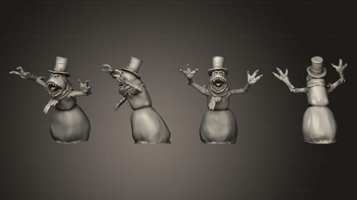 Figurines heroes, monsters and demons (Snowman Attacking, STKM_7600) 3D models for cnc