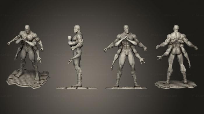 Статуэтки герои, монстры и демоны (Человек-паук с Шестью Руками, STKM_7658) 3D модель для ЧПУ станка