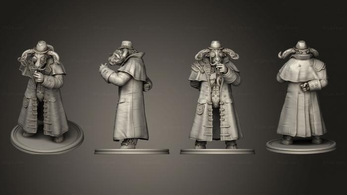 Статуэтки герои, монстры и демоны (Детектив Минотавр в стиле Стимпанк 2, STKM_7726) 3D модель для ЧПУ станка