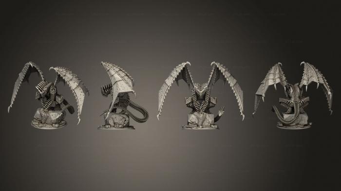 Статуэтки герои, монстры и демоны (Выкованный Из Стали Дракон Огромен, STKM_7733) 3D модель для ЧПУ станка