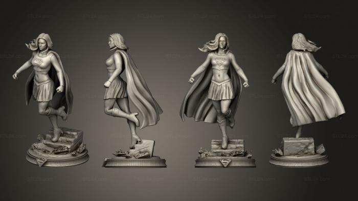 Статуэтки герои, монстры и демоны (Супер Девушка, STKM_7775) 3D модель для ЧПУ станка