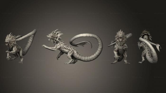 Figurines heroes, monsters and demons (Swamp Cat Attacking Large, STKM_7792) 3D models for cnc