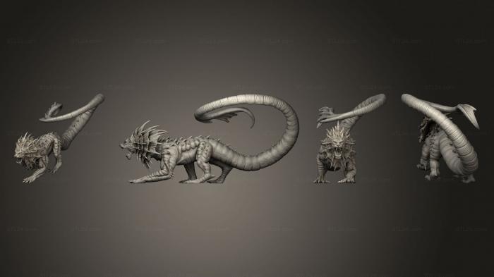 Статуэтки герои, монстры и демоны (Болотный Кот Крадется Большой, STKM_7794) 3D модель для ЧПУ станка