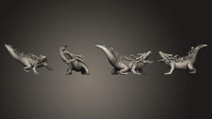 Статуэтки герои, монстры и демоны (Болотный Крокодил А, STKM_7795) 3D модель для ЧПУ станка