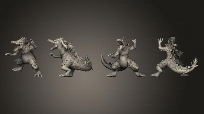 Figurines heroes, monsters and demons (Swamp Crocodile B, STKM_7796) 3D models for cnc