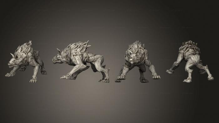 Figurines heroes, monsters and demons (Swamp Garm A, STKM_7799) 3D models for cnc