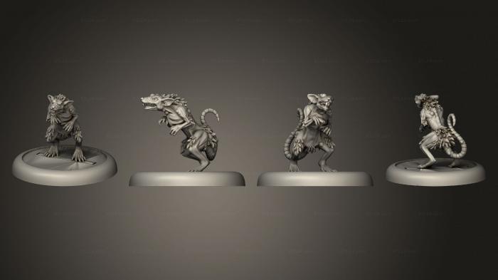 Figurines heroes, monsters and demons (The Cult of Yurei Plague Rats 2, STKM_7912) 3D models for cnc
