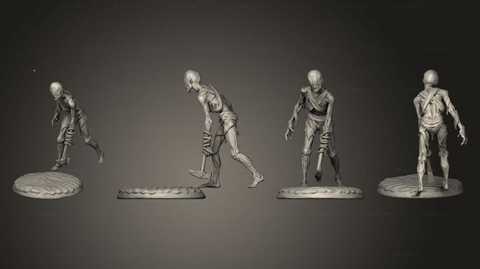 Статуэтки герои, монстры и демоны (Рисский зомби 02, STKM_7965) 3D модель для ЧПУ станка