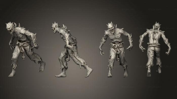 Figurines heroes, monsters and demons (Thorn Zombie Angry, STKM_8012) 3D models for cnc
