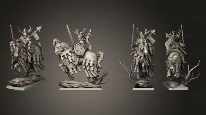 Figurines heroes, monsters and demons (THREE MONTHS GREEN KNIGHT, STKM_8016) 3D models for cnc