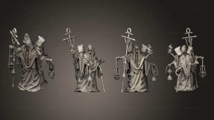 Figurines heroes, monsters and demons (Three necromancers, STKM_8017) 3D models for cnc