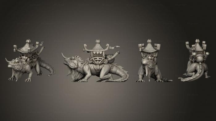 Figurines heroes, monsters and demons (Throwback Mount Lizard A, STKM_8034) 3D models for cnc