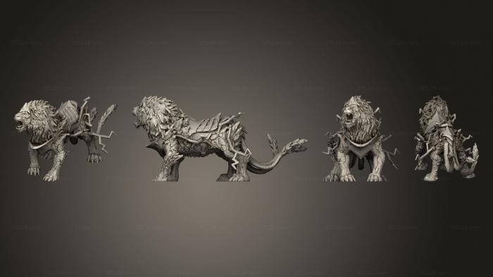 Статуэтки герои, монстры и демоны (Громовой Лев В Большой Броне, STKM_8043) 3D модель для ЧПУ станка