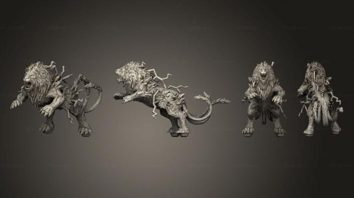 Статуэтки герои, монстры и демоны (Громовой Лев Большой, STKM_8046) 3D модель для ЧПУ станка