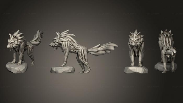 Статуэтки герои, монстры и демоны (Лесной Волк 3 В 1, STKM_8063) 3D модель для ЧПУ станка