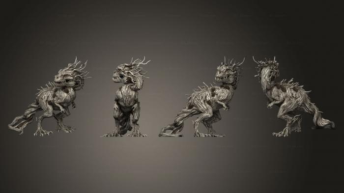 Статуэтки герои, монстры и демоны (Дерево Рекс 12, STKM_8093) 3D модель для ЧПУ станка