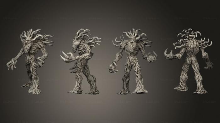 Статуэтки герои, монстры и демоны (Лидер Древесных Клыков, STKM_8094) 3D модель для ЧПУ станка