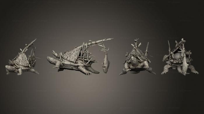 Статуэтки герои, монстры и демоны (Черепаха 01, STKM_8103) 3D модель для ЧПУ станка