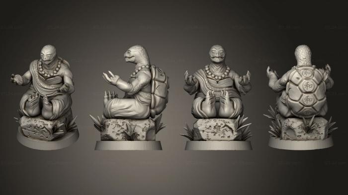Статуэтки герои, монстры и демоны (Сумка черепашьего монаха 3, STKM_8109) 3D модель для ЧПУ станка