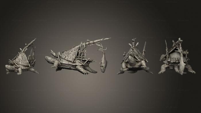 Статуэтки герои, монстры и демоны (Черепаха, STKM_8110) 3D модель для ЧПУ станка