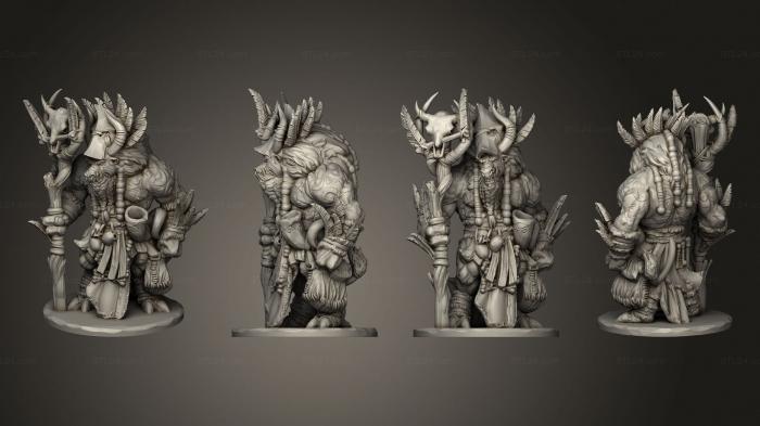 Статуэтки герои, монстры и демоны (Шаман Таскландского Тауруса, STKM_8125) 3D модель для ЧПУ станка
