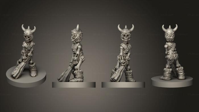 Figurines heroes, monsters and demons (Undead Heroes of the Realm Barbarian, STKM_8152) 3D models for cnc