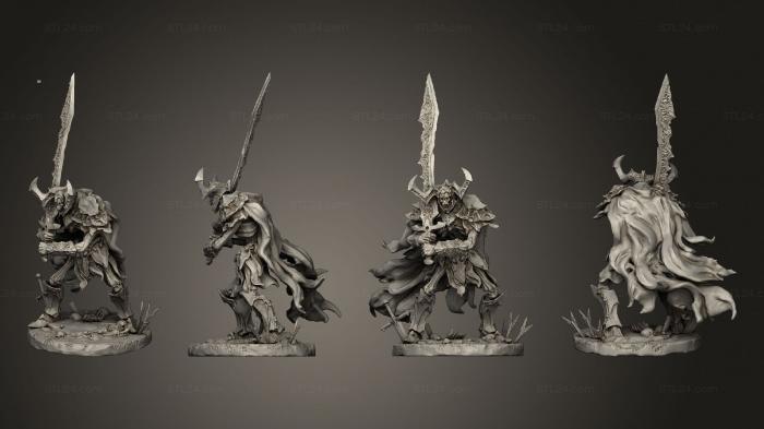 Figurines heroes, monsters and demons (Undead Knights pose 1 3 base 01, STKM_8157) 3D models for cnc