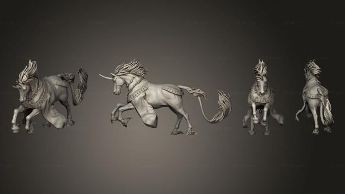 Figurines heroes, monsters and demons (Unicorn 1 Body 002, STKM_8176) 3D models for cnc