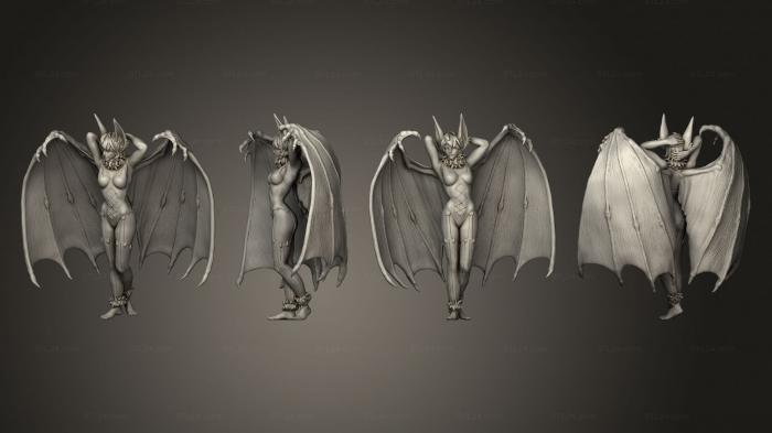Статуэтки герои, монстры и демоны (Вампиры - Летучие Мыши - Суккубы, STKM_8200) 3D модель для ЧПУ станка