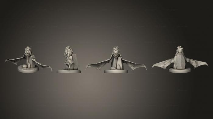 Figurines heroes, monsters and demons (Vampires Flying Head Hungry v 3, STKM_8214) 3D models for cnc