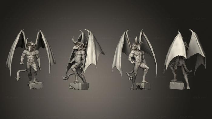 Статуэтки герои, монстры и демоны (Вампиры-Горгульи v 1 Большого размера, STKM_8220) 3D модель для ЧПУ станка