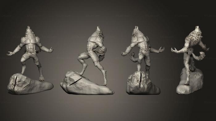 Figurines heroes, monsters and demons (Vampires Werewolf Cursed Howling, STKM_8229) 3D models for cnc