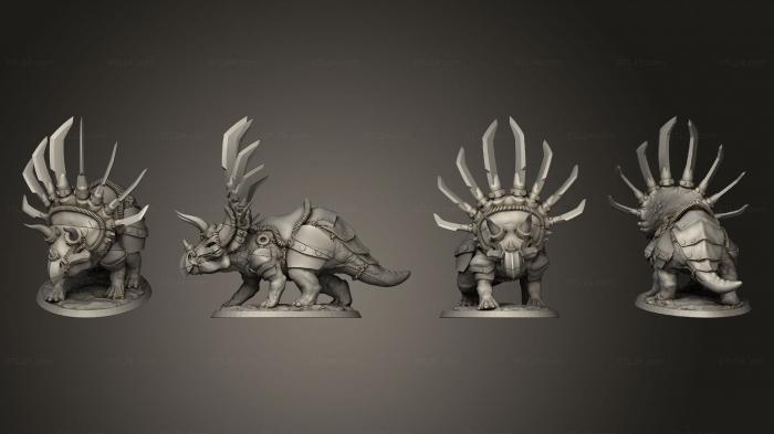 Figurines heroes, monsters and demons (Walk Armored FDM Triceratops Back Bottom, STKM_8296) 3D models for cnc