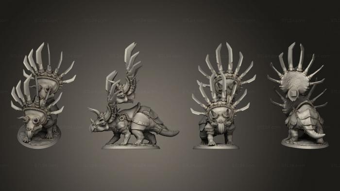 Figurines heroes, monsters and demons (Walk Armored Triceratops Back, STKM_8298) 3D models for cnc