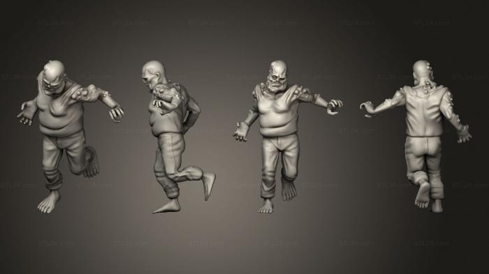Статуэтки герои, монстры и демоны (Ходячий Зомби 05, STKM_8303) 3D модель для ЧПУ станка