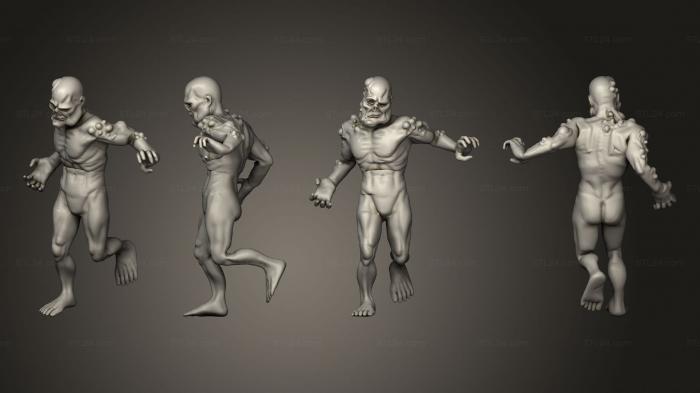 Статуэтки герои, монстры и демоны (Ходячий Зомби 06, STKM_8304) 3D модель для ЧПУ станка